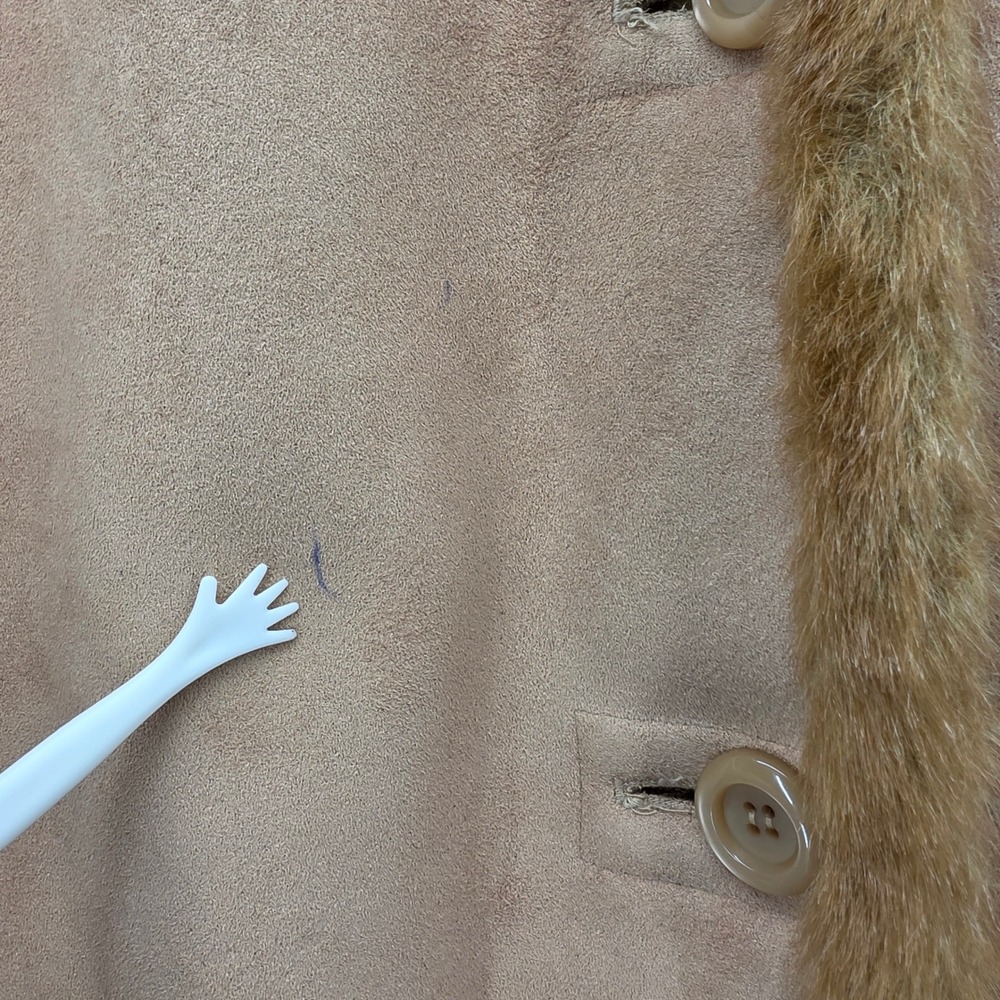 Jones New York Reversible Faux Fur‎ Suede Hooded Coat Tan Brown Plus 2X - Picture 13 of 16